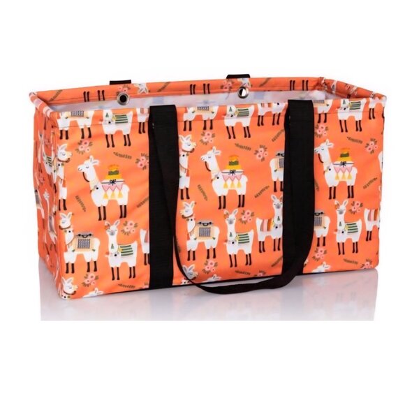 Thirty-One Large Utility Tote with Rigid Insert – Orange Llama - Picture 1 of 1